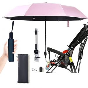 Nakazawa ombrelle poussette, ombrelle poussette universelle universel, Réglable pour tous les modèles de poussettes, ombrelle anti uv poussette.(Rose) (leyuexinkuajing, neuf)