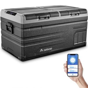 AAOBOSI 90 L Glaciere a Compression, Glaciere Electrique Double Zone, 12 V/24 V et 100-240 V Frigo Camping, -20 ℃ à 20 ℃, pour Voiture, Camion, Bateau, Camping-Car (TopCooler Store, neuf)