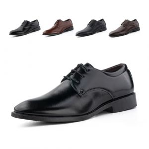 Hitmars Chaussure Derby Homme Oxford Chaussures Cuir Ville Lacets Mariage Dressing Business Cuir Vernis Chaussures Costume Brogue Respirant GPG808 Noir 45 (Free Mobile OU, neuf)