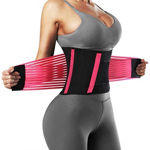 FEimaX Ceinture de Sudation Abdominale pour Femme Homme Ceinture Amincissante Sauna Gaine Ventre Plat Corset Minceur Serre Taille Soutien du Dos et Lombaire pour Fitness Sport (M, Rose) (Feiluo, neuf)