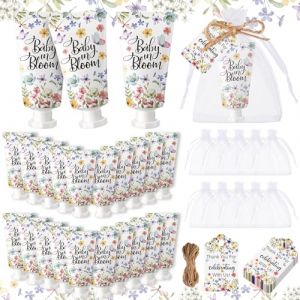 Dansib Invi - Lot de 48 crèmes pour les mains « Baby in Bloom », cadeaux pour fête prénatale, crème pour les mains, souvenirs de fête pour invités, cadeau avec fleurs sauvages, lotion de voyage (Fast Media Ships From USA, neuf)