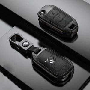 QYPLKJHG Coque de Cl&eacute; de Voiture pour Citroen Berlingo M 2021-2023, Housse de Protection Coque Cl&eacute; avec Porte-Cl&eacute;s Coque Bo&icirc;tier Clef de Telecommande Cuir &Eacute;tui de Cl&eacute; Carte Auto Accessoires,B-2 (suizhoushiweirumashangmaoyouxiangongsi, neuf)