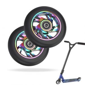 YANGUN Roues de Trottinette, 2 PCS Roue Trottinette Freestyle, Roues de Trottinette Pro Stunt 100mm avec Roulements ABEC 9, Scooter Replacement Wheels pour la Plupart des Trottinettes et Trottinettes (XANEU, neuf)