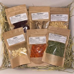 L'Eden des Pattounes - Box L&eacute;gumes - Friandises Naturelles pour Lapins et Rongeurs - 6 Sachets de 25g de L&eacute;gumes : Carotte, Betterave, panais, c&eacute;leri Rave, topinambour, c&eacute;leri Branche. (L'EDEN DES PATTOUNES, neuf)
