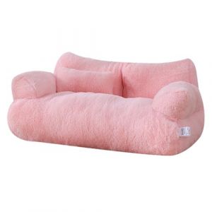 Yuly Canap&eacute; pour Chats ou Petits Chiens,Panier Chat et Chien Moelleux,Coussin Chat Anti Stress et Antid&eacute;rapant,Lit Confortable Lavable pour Chat Chien Petit Moyen Taille (Rose,90 * 56 * 30cm) (yunlai, neuf)