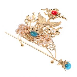 NIYANGLE Épingles à Cheveux Chinoises Style Baguettes Et Perles Design Vintage Asiatique Pour Coiffure Traditionnelle Et Accessoires De Costume (Telinei, neuf)