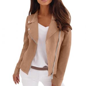 Cardigan Femme Grande Taille Veste Femme Mi Saison Gilet Avec Zipp&eacute; Manteau Bouton Manteaux 2025 Nouveau Veste Manches Longue V&ecirc;tements D&eacute;contract&eacute;s Loungewear Polyvalent Gilet Cintr&eacute;e Manteau (Weiwei's small shop, neuf)