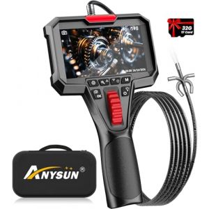 Anysun Camera Endoscopique, 4,3'' IPS 1080P Camera Canalisation avec DVR, Enregistrement Audio, 6,2 mm Endoscope Canalisation avec Rotation Bidirectionnelle à 360°, 1 m Caméra Endoscopique IP67 (Surround Path Kft, neuf)