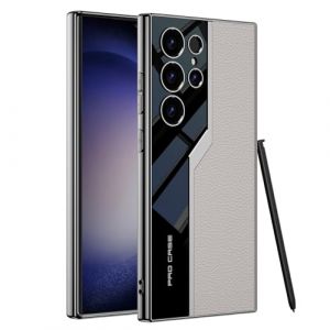 Furwabo Coque en Cuir pour Samsung Galaxy S24 Ultra, Design de Voiture de Sport Ultra Fin, Cuir Electroplaqué de Luxe avec Housse de Antichoc en Silicone TPU pour Samsung S24 Ultra (Blanc) (Xunnie-FR, neuf)