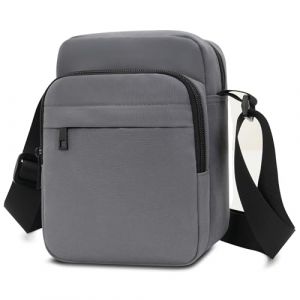 AIRCBC Sac Bandoulière Sacoche Homme Sacoche Sac Porté Epaule Imperméable Canvas Sacoche pour Usage Quotidien Le Travail Loisirs Vacances (gris) (AIRCBC, neuf)