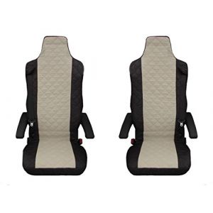 Lot de 2 Housses de si&egrave;ge pour Renault T, Renault C, Noir et Beige (MONTIVERDI LTD, neuf)