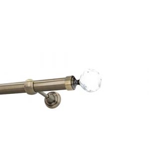 HDTL 25mm Kit de tringle a rideau Metal Fixation murale Laiton Antique 160 cm Pelagia (HDTL House Decoration, neuf)