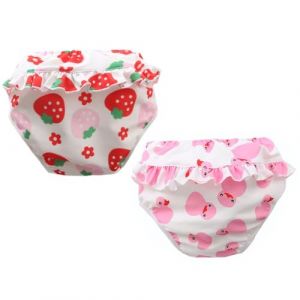 ACMEDE Couches de bain lavables pour Bébé réutilisable, 2 pièces Culotte De Bain pour bébé fille (0-4 ans),Couche Piscine Lavable à volants bébé Maillot de Bain bébé fille (Poids : 28-36 lb, style 2) (Acme Co,., neuf)
