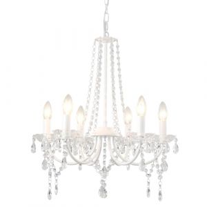 LXWNYY Lustre Cristal Lustre Salle &agrave; Manger Luminaires Int&eacute;Rieur Bougie Chandelier,Convient Aux Salles &agrave; Manger, Salons, Couloirs Et Chambres,L 51x H 58, Douille E14 (Ampoule Non Incluse) (LXWNYY-FR, neuf)