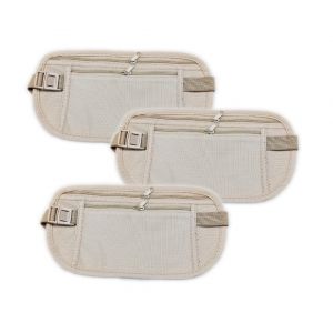 3 ceintures de s&eacute;curit&eacute; anti-vol, ceinture de sport, ceinture r&eacute;glable, sac banane de voyage imperm&eacute;able pour passeport, argent liquide, Kaki, Sac banane argent (Pandidui23, neuf)