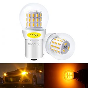 Defvnsy P21W 1156 BA15S Ampoules LED, Pas de Polarit&eacute; Super Lumineux Ambre/Jaune Ampoule 12-24V DC pour 1141 1003 7506, Ampoule Voiture pour Clignotant, Feu Arri&egrave;re, Clignotant Lat&eacute;ral(Lot de 2) (Defvnsy-EU, neuf)