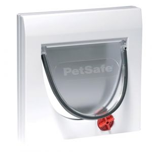 PetSafe Chatière Classique Staywell 4 Options de Fermeture Manuelle, avec Tunnel, Fermeture magnétique, Assemblage Facile, pour Chat Jusqu’à 7kg, résistant, Blanc (Miller Rock, neuf)