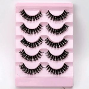 Lot de 5 paires de faux cils naturels 3D - Effet mouill&eacute; - Pour cosplay (wangyanhuavdvvdv, neuf)