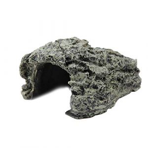 HEEPDD Cachette Reptile, Caverne pour Reptile Terrarium Tortue Terrestre Plate-Forme Cachette Abri pour Tortue pour Petits Lézards Tortues Amphibiens Poisson (Petit) (Sheens 88, neuf)