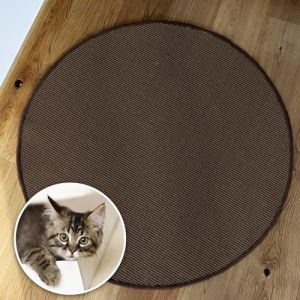 KARAT Tapis griffoir rond pour chat - Diamètre : 80 cm - En sisal naturel - Possibilités de griffer pour chat - Meuble à gratter pour mur ou sol - Robuste et lavable - Marron (MEISTEREI, neuf)