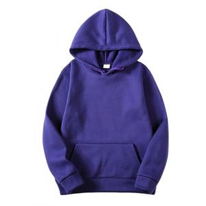 Sweatshirts pour hommes et femmes chemisier chemise automne et hiver loisirs pull à capuche couleur unie pull doux chemisier cardigan pour femme avec poches sweats à capuche pour homme y2k, violet, M (zaxljey, neuf)