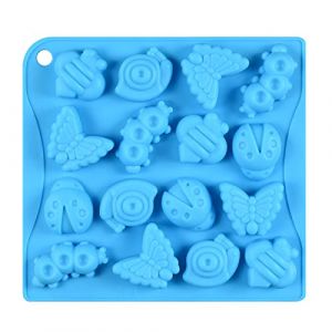 WishesMar Moule à Chocolat Forme de Divers Papillon Insecte 16 Cavités Moules en Silicone pour Bonbon Glace Petit Savon Décoration de Gateau (Nicemeet999, neuf)