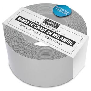 WoodPress® 50 mm Mélamine Gris Perle Bande de Chant en Placage Préencollé – Rouleau de 7,5 m – Application à Repasser facile à faire soi-même, couvre le bord d'un panneau MDF standard (L'Atelier du Vrai Bois (FR), neuf)