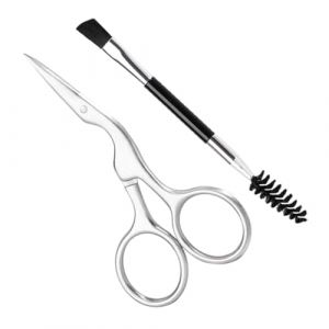 BESTYASH 2pièces Kit De Ciseaux Sourcils Acier Inoxydable Avec Brosse De Coiffage Et Peigne Outils Durables Pour Tailler Et Entretenir Les Sourcils Féminins Sécurité Et Précision Pour Maqui (Feast of Yan, neuf)