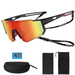 Roselee Lunette de Vitesse Homme Femme Lunette de Cyclisme Polaris&eacute;es Lunette pour Velo de Route Cyclisme Lunettes de Soleil UV400 Sport pour V&eacute;lo Course Conduite Ski Raves P&ecirc;che Golf Conduite,Orange (Roselee Direct, neuf)