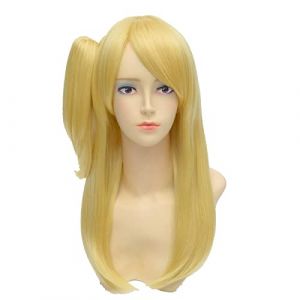 Fairy Tail Lucy Heartfilia Straight Golden Cosplay Wig Synthetic Hair Perucas Halloween Costume Party Play Wigs For Women (good stuff A, neuf)