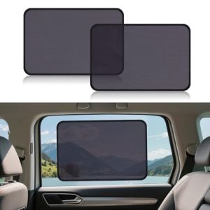 Lot de 2 pare-soleil de voiture pour b&eacute;b&eacute; - Pare-soleil pour fen&ecirc;tre de voiture - Semi-transparent - C&ocirc;t&eacute;s universels et fen&ecirc;tre avant - Avec protection UV - Protection des donn&eacute;es - 40 x 35 cm (XCBYT-FR, neuf)