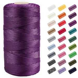 CAMAL Ficelle Nylon Fil Nylon 1.5mm Cordon Bracele 200m Corde Fine Corde pour Bracelet Fil Tress&eacute; pour Bricolage Artisanat, Bonnets, Sac Au Crochet (Violet) (CAMAL-UK, neuf)