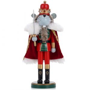 VorFor Casse Noisette Noel Puppe,35cm Figurine, Nutcracker Christmas,Casse Noisette en Bois(Cape Escrime Souris),D&eacute;coration De No&euml;l &agrave; l'int&eacute;rieur,Un Excellent Cadeau De (VorFor, neuf)