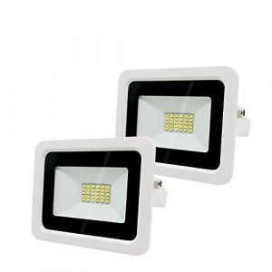 WCT 2 Pack Projecteur LED 10W Blanc Froid （6500K） Projecteur IP68 Étanche Réflecteur Mural Extérieur Éclairage Jardin Square Spot Lumière de Sécurité Extérieure (wctebay, neuf)