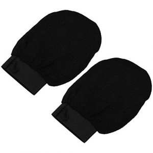 Gatuida Mitaines De Douche Pour Gommage Corporel Exfoliant Mitaines De Bain Anti-peau Morte Pour Massage Spa (noir X2) (Queenie ruy, neuf)