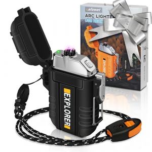 Lafagiet Briquet USB double arc électrique, rechargeable, étanche, pour camping, randonnée, kit de survie en plein air, F13-Noir. (iLighter Store, neuf)