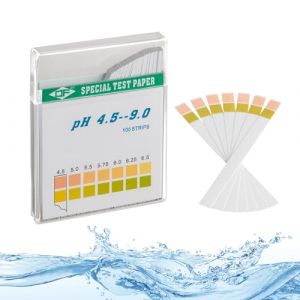ECENCE Bandelettes de test de pH 100 pièces, plage de mesure 4,5-9, papier indicateur universel, test d'acidité pour aquariums, eau potable, piscine (ECENCE, neuf)