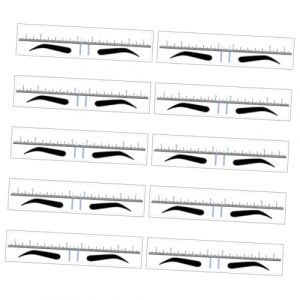 SEWOART 10 Pièces pochoir de règle de sourcil outil de positionnement des sourcils pochoir de de sourcil Stickers pour sourcils Stickers adhésifs pour sourcils outil de mesure PVC (Si Peihong, neuf)