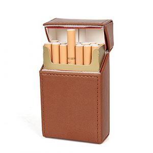 Étui à Cigarettes en Silicone Avec Fermeture Magnétique, Convient à un Paquet de Cigarettes de Taille Standard, Étui à Cigarettes Marron, Peut Contenir 20 Cigarettes (Ein Herz, neuf)
