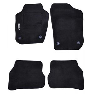 Lupex Shop TPMIS4FIX_Ibiza.14 Tapis de Voiture en Moquette avec Logo pour Seat Ibiza 2014 avec 4 Clips (Rebecashop, neuf)
