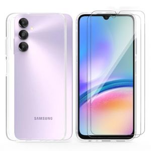 THIYUFUNS Coque pour Samsung Galaxy A05s 4G (6.7") avec 2 Verre Trempé Vitre Protection, Transparent Etui Housse Souple TPU Silicone Bumper Antichoc Étui pour Samsung Galaxy A05s 4G - 02 (syfanging, neuf)