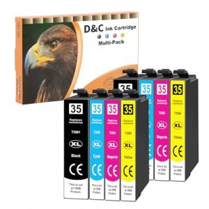 D&C Lot de 8 cartouches d'encre 35XL compatibles avec Epson WF 4720 pour Workforce Pro WF-4725 WF-4730 WF-4740 WF-4720DWF WF-4725DWF WF-4730DTWF WF-4740DTWF WF-4740DTWF (OnlineSales 365, neuf)