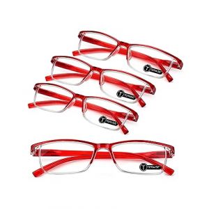 TERAISE 4PCS lunettes de lecture,lunettes anti lumiere bleue homme, l&eacute;g&egrave;res et confortables pour lunette de lecture homme et femme, robustes lunette de vue ordinateur, &eacute;tui &agrave; lunettes inclus(1.5X) (HEZHISTORE, neuf)