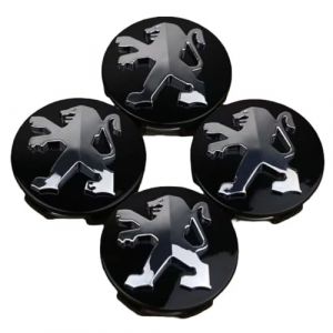 LFWCZS Auto Cache Moyeux pour Peugeot RCZ,4 Pi&egrave;ces Capuchons De Centre avec Logo Moyeu Roue Bouchon Enjoliveur Jante Centre D'embl&egrave;me Voiture Accessoires D&eacute;coration,Black (hongtongxianwenchenbaihuoshanghanggerenduzi, neuf)