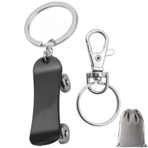 Porte-cl&eacute;s skateboard - Cadeau pour hommes et femmes - Mini pendentif skateboard - Porte-cl&eacute;s - Sac &agrave; dos d&eacute;coratif - Pour fans de sport - Noir, Noir , Universelle Abmessungen (GENSMILE, neuf)