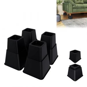 Froadp Lot de 8 rehausseurs de meubles - 10 cm + 15 cm de haut - Combi - R&eacute;hausseurs de table et de lit - Pieds de table - R&eacute;hausseurs de meubles et extension de pieds de table - Portables et s&ucirc;rs (Kaysi Yard, neuf)