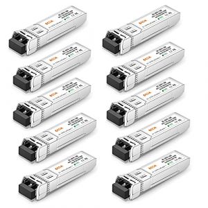 6COMGIGA 10GBase-SR SFP+ Lot de 10 émetteurs-récepteurs LC multimode jusqu'à 300 m Compatible avec Cisco SFP-10G-SR, Meraki, Ubiquiti UF-MM-10G, Mikrotik, Netgear, D-Link, Supermicro, TP-Link (6comgiga, neuf)