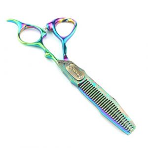 TTOOGO 6,0 "Ciseaux de cheveux Rainbow Damas pour les stylistes - Cisqueurs &agrave; double &eacute;p&eacute;e en acier professionnel 9cr pour la coupe et le texturation du salon,B (TTOOGO Tattoo, neuf)
