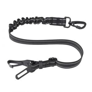 Ceinture de sécurité pour Chien – Sangle Auto élastique réglable avec Crochet d’ancrage Mousqueton pivotant Anti-emmêlement – Harnais Chien Confort, Dog Seat Belt pour Voyage en Voiture (Puzhuqikeji, neuf)