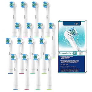 FFYan Lot de 16 pi&egrave;ces brosse de rechange pour Oral B, recharge pour brosse &agrave; dents &eacute;lectrique, Dual Clean Plaque Precision Deep Clean Dents, Doux pour le soin des gencives sensibles (FFyuan, neuf)